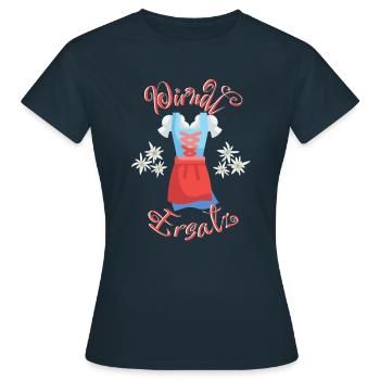 Dirndl Ersatz - Frauen T-Shirt - Navy - Vorne - AI Model Female 172 dark (172cm)