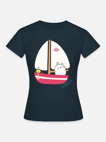 Molang Piu Piu Navegando Wanderlust - Camiseta mujer - azul marino