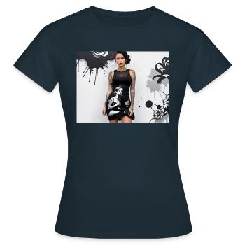 Éclaboussures noires femme robe avec motif omikly - T-shirt Femme - marine - Devant - AI Model Female 172 dark (172cm)