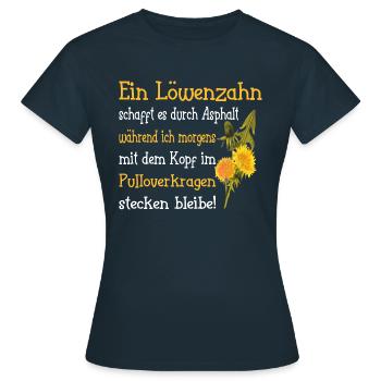 Ein Löwenzahn - Frauen T-Shirt - Navy - Vorne - AI Model Female 172 dark (172cm)