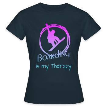Boarding Snowboarding - Frauen T-Shirt - Navy - Vorne - AI Model Female 172 dark (172cm)
