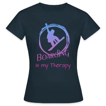 Boarding Snowboarding - Frauen T-Shirt - Navy - Vorne - AI Model Female 172 dark (172cm)