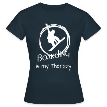 Boarding - Frauen T-Shirt - Navy - Vorne - AI Model Female 172 dark (172cm)