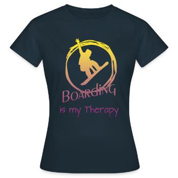 Boarding Snowboarding - Frauen T-Shirt - Navy - Vorne - AI Model Female 172 dark (172cm)