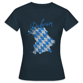 Dahoam, Bayern, Oberbayern - Frauen T-Shirt - Navy - Vorne - AI Model Female 172 dark (172cm)