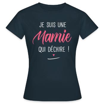je suis une Mamie qui déchire cadeau mamie - T-shirt Femme - marine - Devant - AI Model Female 172 dark (172cm)