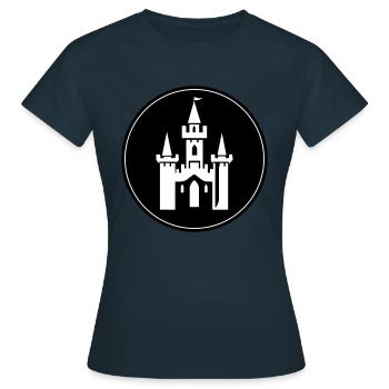 Château de conte de fées Symbole Château - T-shirt Femme - marine - Devant - AI Model Female 172 dark (172cm)