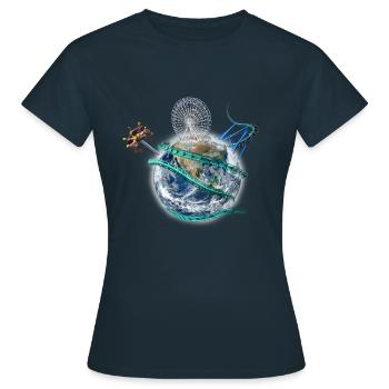 Roller Kugel Coaster - Frauen T-Shirt - Navy - Vorne - AI Model Female 172 dark (172cm)