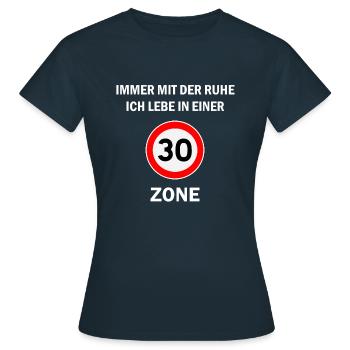 30. Geburtstag 30er Dreißigster 30 Zone Geschenk - Frauen T-Shirt - Navy - Vorne - AI Model Female 172 dark (172cm)