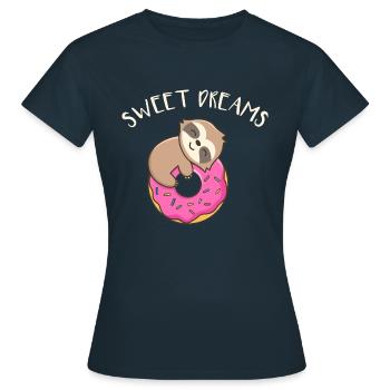 Cute sleeping shirt - Women's T-Shirt - navy - Front - AI Model Female 172 dark (172cm)