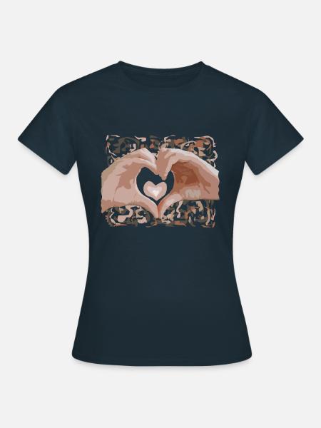 Heart with hands proof of love Saint-Valetin - Women's T-Shirt - navy