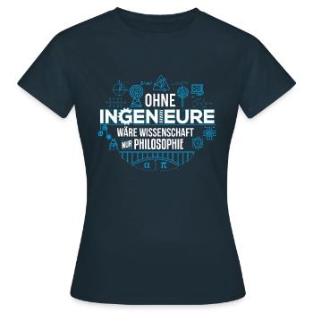 Ingenieur Philosophie - Frauen T-Shirt - Navy - Vorne - AI Model Female 172 dark (172cm)