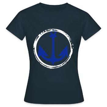 Anker Nautik Seefahrer Pier Meer Maritim - Frauen T-Shirt - Navy - Vorne - AI Model Female 172 dark (172cm)