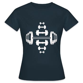 Bodybuilding - Gewichtheben Fitness Workout Gym - Frauen T-Shirt - Navy - Vorne - AI Model Female 172 dark (172cm)