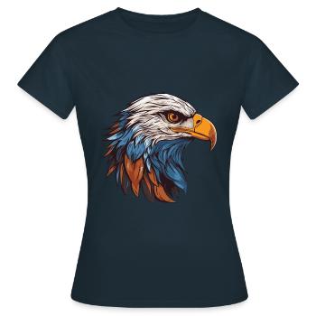 Eagle Portrait - Women's T-Shirt - navy - Front - AI Model Female 172 dark (172cm)