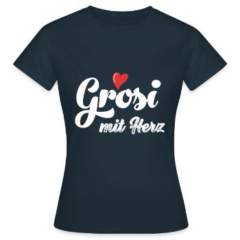 Ich han s beschte Grosi mit Herz Oma Schweiz Grosi - Frauen T-Shirt - Navy - Vorne - AI Model Female 172 dark (172cm)