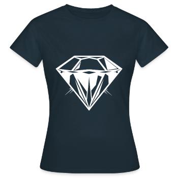 Diamant Juwel symbol Silhouette - Frauen T-Shirt - Navy - Vorne - AI Model Female 172 dark (172cm)