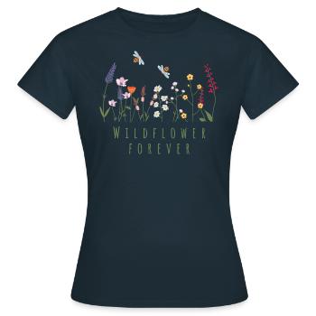 Wildflowers | Flower Meadow Flowers Bees Animals Beekeeper - Women's T-Shirt - navy - Front - AI Model Female 172 dark (172cm)