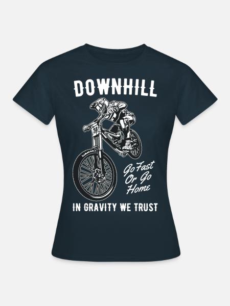 Downhill Go Fast weiss - Frauen T-Shirt - Navy