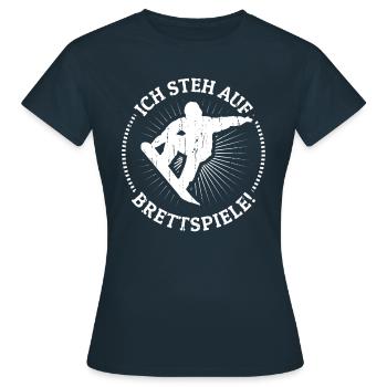 J’adore les jeux de société - snowboard ! Snowboarders - T-shirt Femme - marine - Devant - AI Model Female 172 dark (172cm)