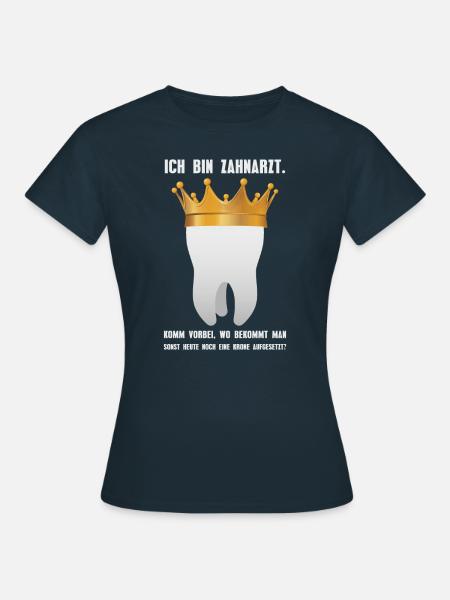 Ik ben tandarts - tandpasta praktijkpatiënt - Dame-T-shirt - marineblå