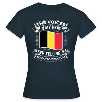 My passion for Belgium ! OTAN Brussels architecture - T-shirt Femme - marine - Devant - AI Model Female 172 dark (172cm)