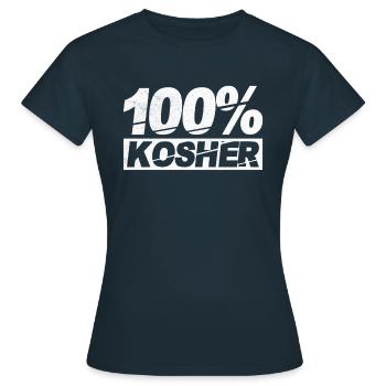 100 % Kosher Jew Judaism Religion Faith Gift - T-shirt Femme - marine - Devant - AI Model Female 172 dark (172cm)