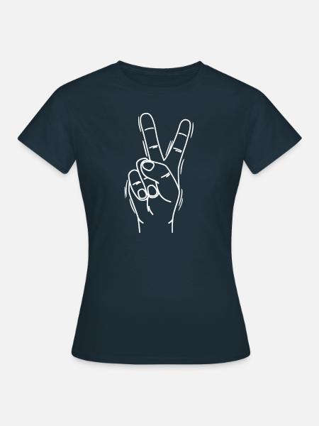 Peacezeichen - Frauen T-Shirt - Navy