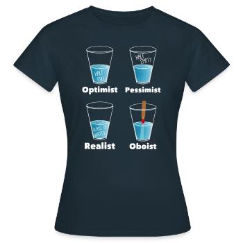 Funny Oboist Orchestra Oboe T-Shirt - Frauen T-Shirt - Navy - Vorne - AI Model Female 172 dark (172cm)
