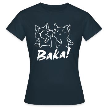 Baka Otaku - T-shirt Femme - marine - Devant - AI Model Female 172 dark (172cm)