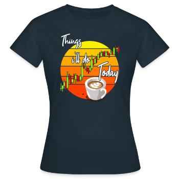 Café et commerce - T-shirt Femme - marine - Devant - AI Model Female 172 dark (172cm)