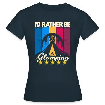 I'd rather be Glamping - Women's T-Shirt - navy - Front - AI Model Female 172 dark (172cm)