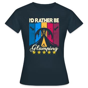 I'd rather be Glamping - Women's T-Shirt - navy - Front - AI Model Female 172 dark (172cm)