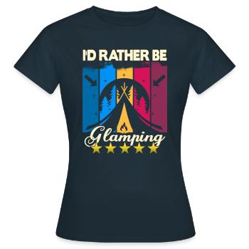 I'd rather be Glamping - Women's T-Shirt - navy - Front - AI Model Female 172 dark (172cm)