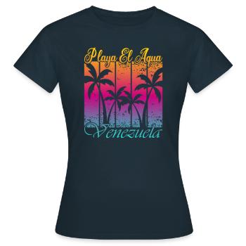 Playa El Aqua Venezuela - T-shirt Femme - marine - Devant - AI Model Female 172 dark (172cm)