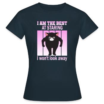Chat qui regarde - Chats qui regardent - T-shirt Femme - marine - Devant - AI Model Female 172 dark (172cm)