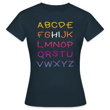 Salut Alphabet - T-shirt Femme - marine - Devant - AI Model Female 172 dark (172cm)