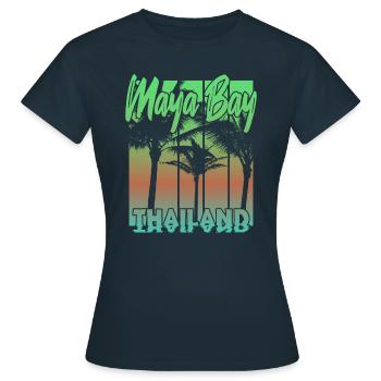 Maya Bay Thailand - Women's T-Shirt - navy - Front - AI Model Female 172 dark (172cm)