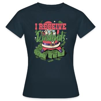 I Receive Dividends - Women's T-Shirt - navy - Front - AI Model Female 172 dark (172cm)