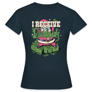 I Receive Dividends - Women's T-Shirt - navy - Front - AI Model Female 172 dark (172cm)