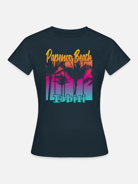 Papenoo Beach Tahiti - Frauen T-Shirt - Navy