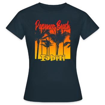 Papenoo Beach Tahiti - Frauen T-Shirt - Navy - Vorne - AI Model Female 172 dark (172cm)