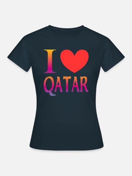 Ich liebe Katar - Frauen T-Shirt - Navy
