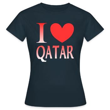 Ich liebe Katar - Frauen T-Shirt - Navy - Vorne - AI Model Female 172 dark (172cm)