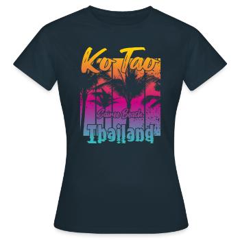 Ko Tao Sairee Beach Thailand - Frauen T-Shirt - Navy - Vorne - AI Model Female 172 dark (172cm)