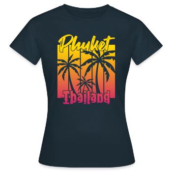 Phuket Thailand Sonnenuntergang - Frauen T-Shirt - Navy - Vorne - AI Model Female 172 dark (172cm)