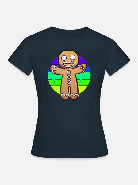 Lebkuchenmann Sonnenuntergang - Frauen T-Shirt - Navy