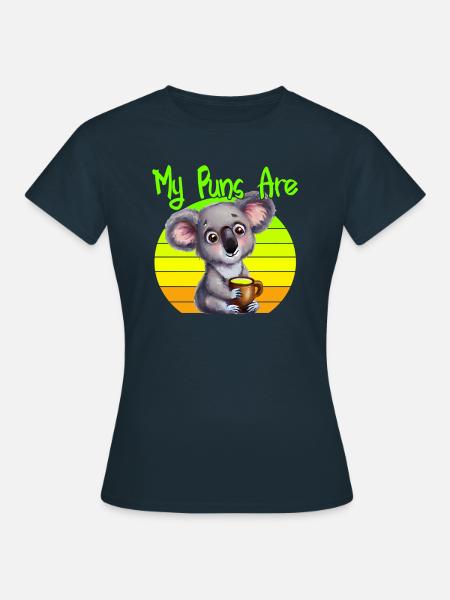 my puns are koala tea - Frauen T-Shirt - Navy