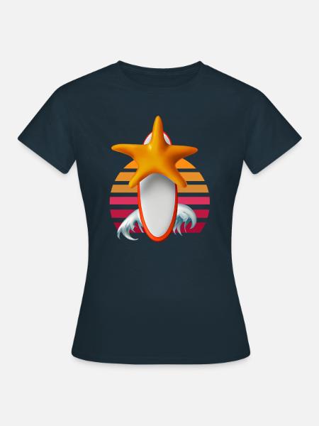 Seesterne Surfbrett - Frauen T-Shirt - Navy