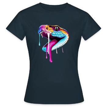 Gradients in the queue - Women's T-Shirt - navy - Front - AI Model Female 172 dark (172cm)